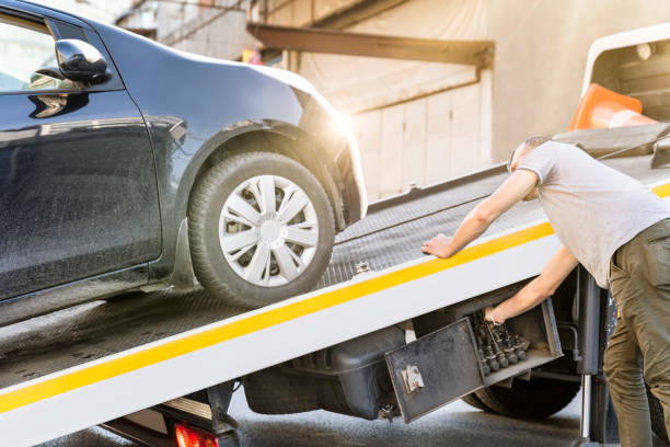 car entering the carrier using the ramp