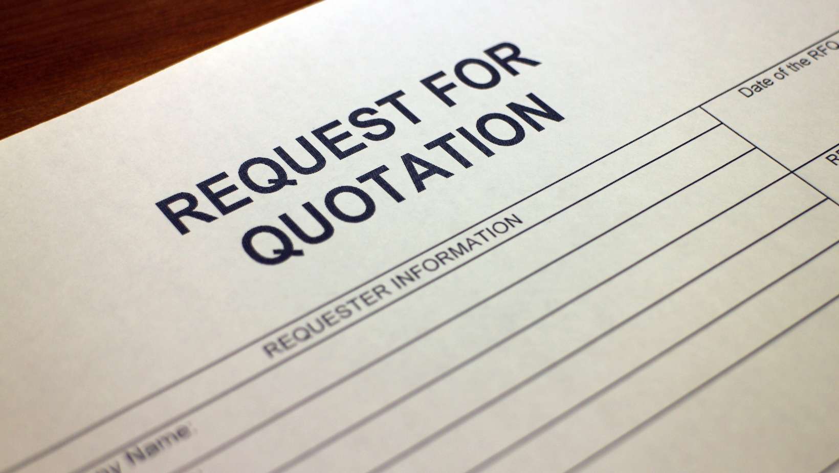 A request for quotation (RFQ) is a standard business process